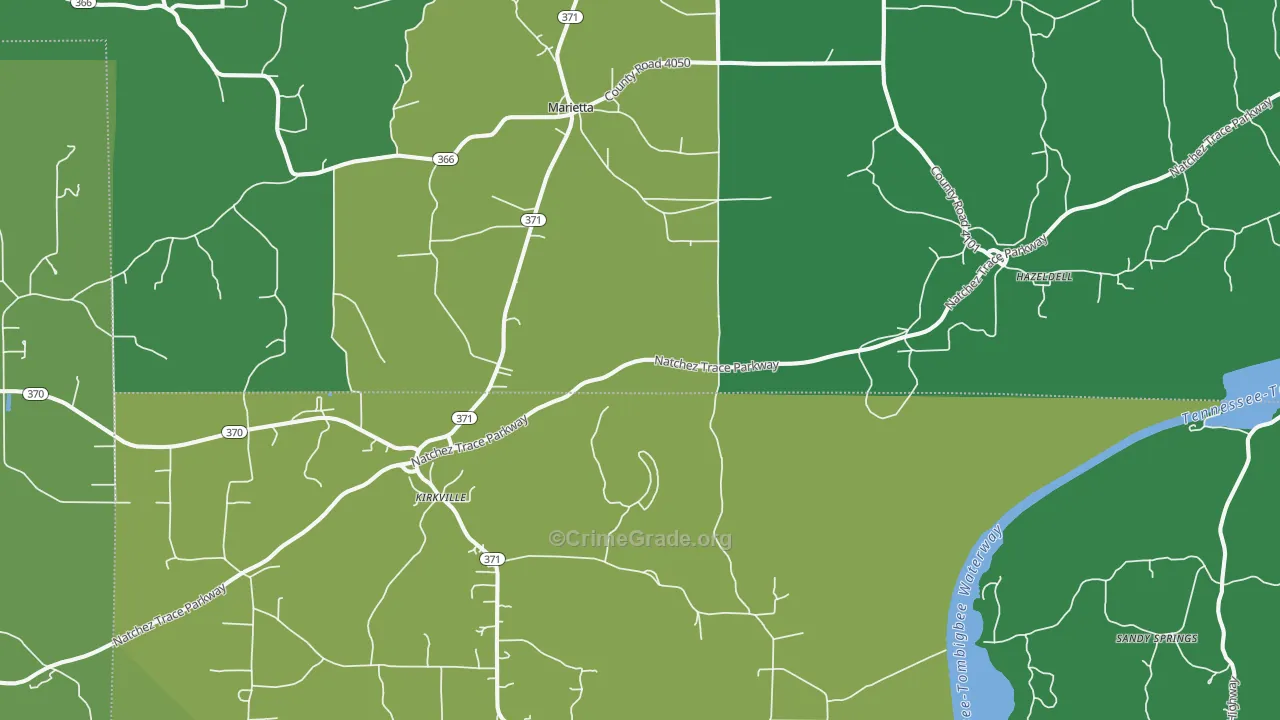 38856, MS Map of Vehicle Theft Rates