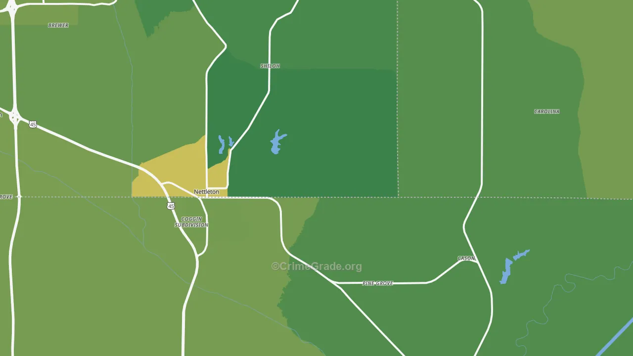 38858, MS Map of Vehicle Theft Rates