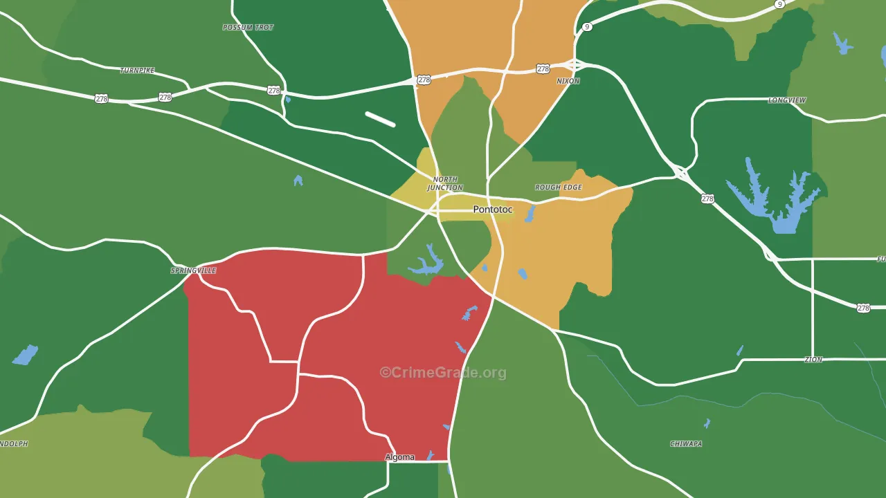 38863, MS Map of Vehicle Theft Rates