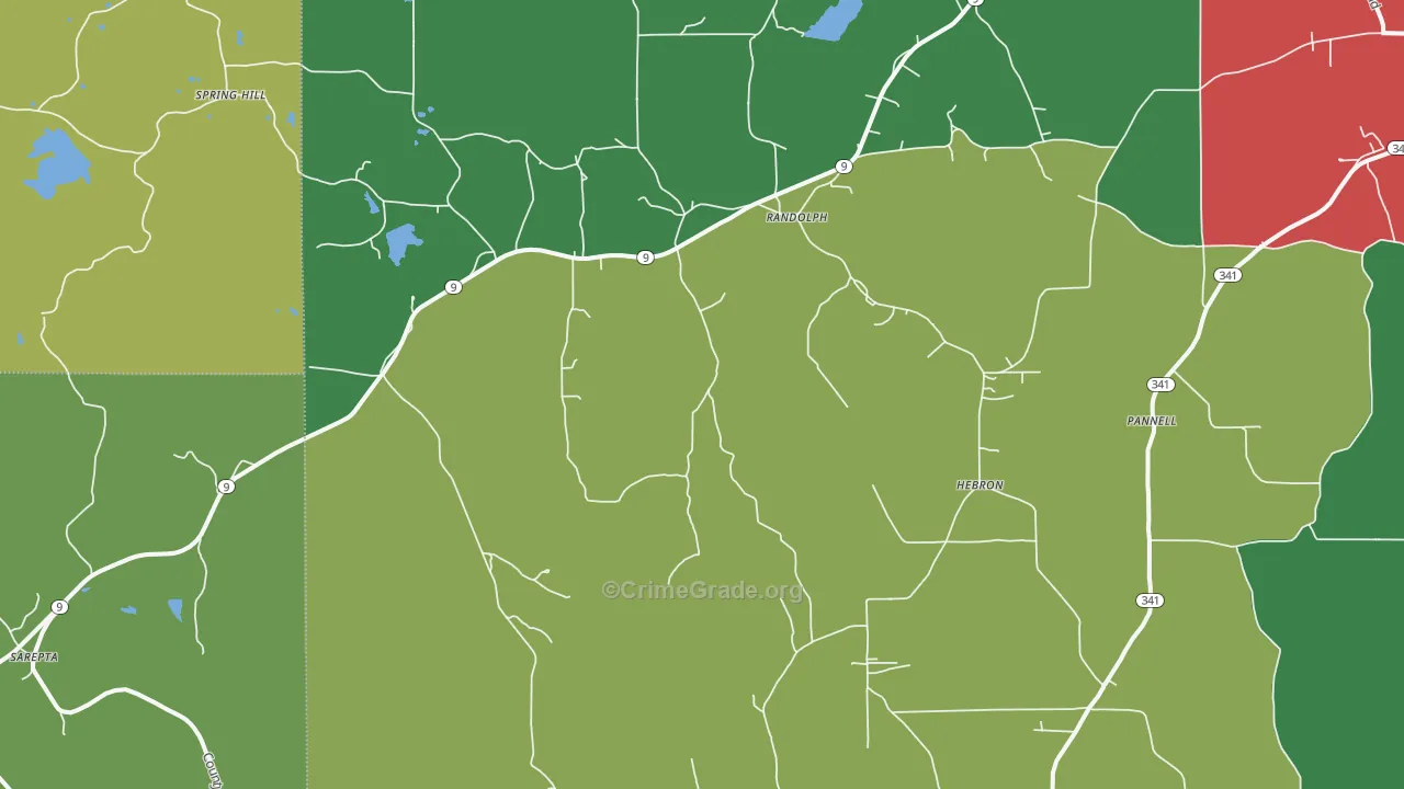 38864, MS Map of Vehicle Theft Rates