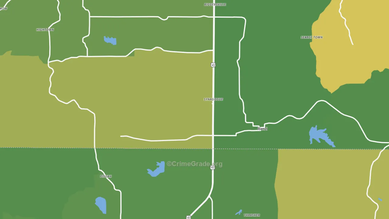 38865, MS Map of Vehicle Theft Rates