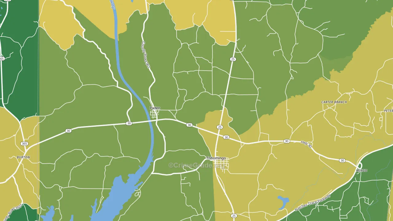 38873, MS Map of Vehicle Theft Rates