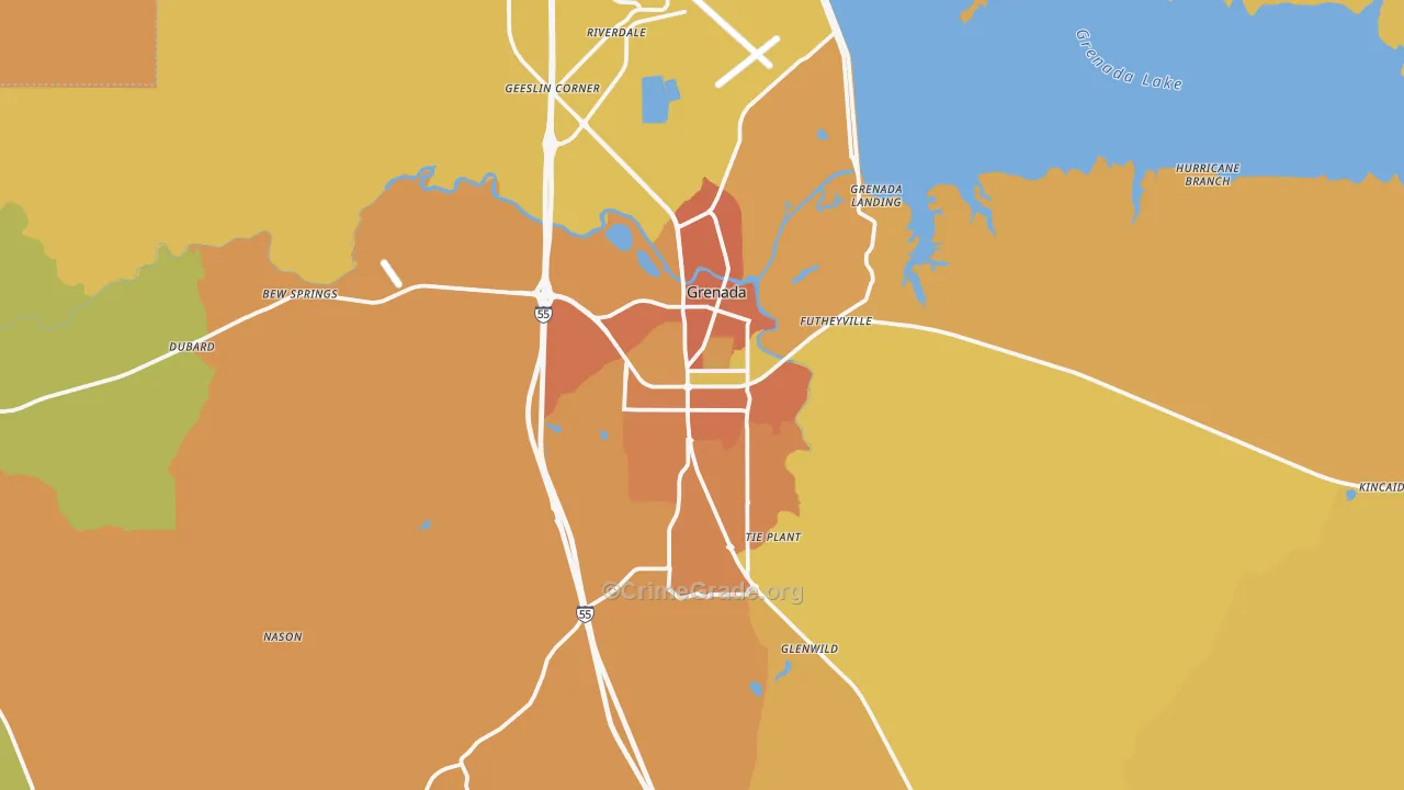 38901, MS Map of Vehicle Theft Rates