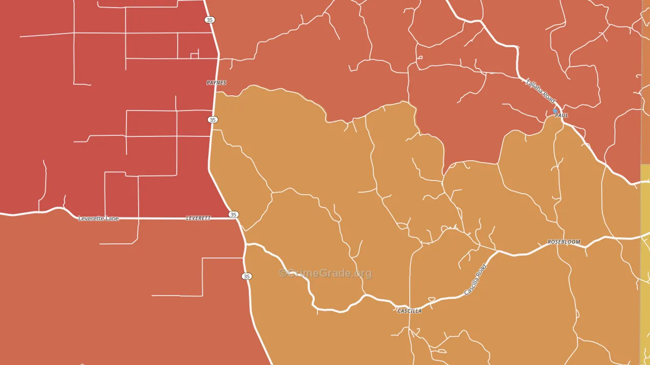 38920, MS Map of Vehicle Theft Rates