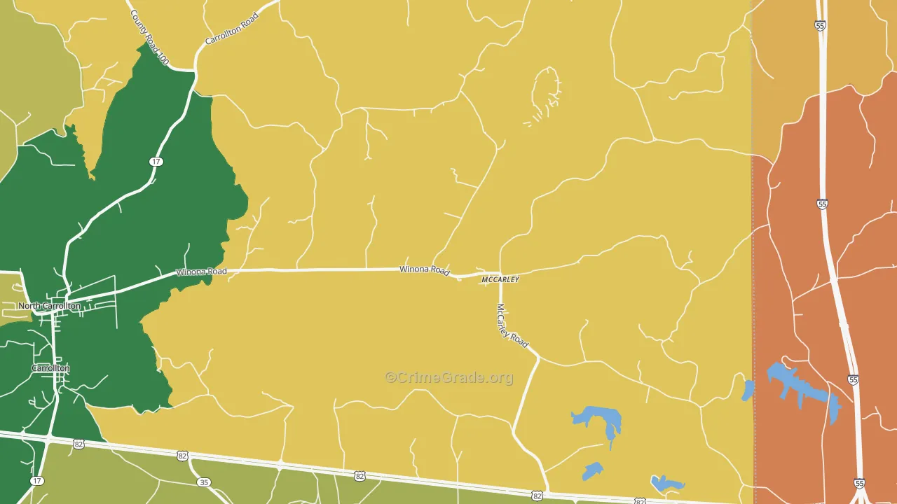 38943, MS Map of Vehicle Theft Rates