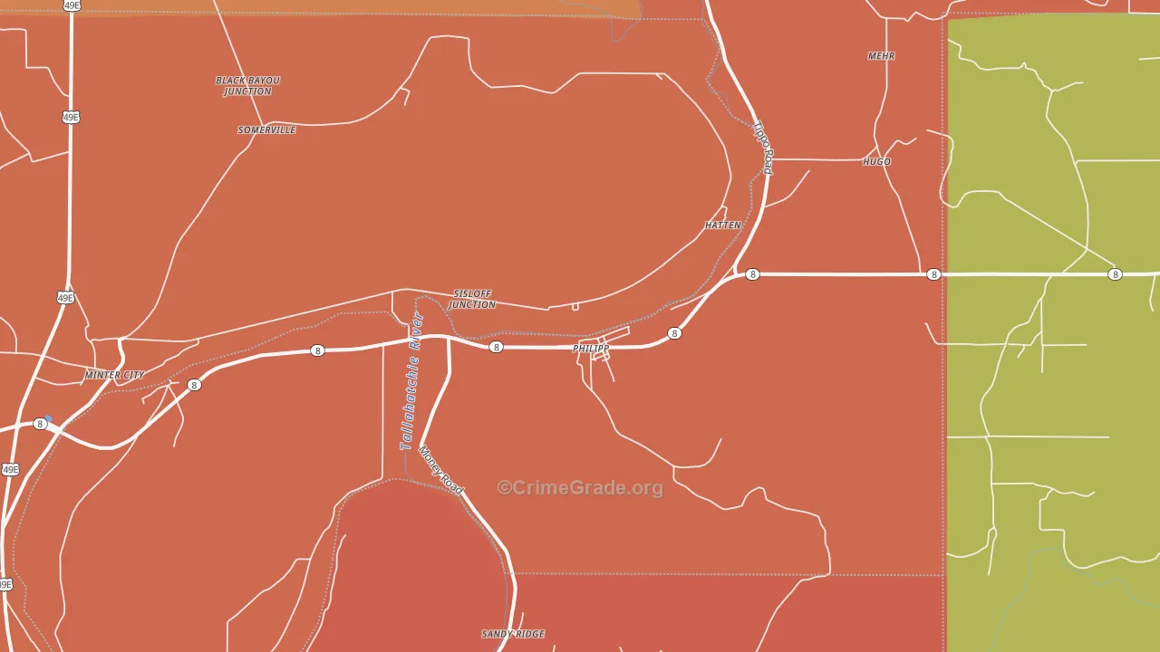 38950, MS Map of Vehicle Theft Rates