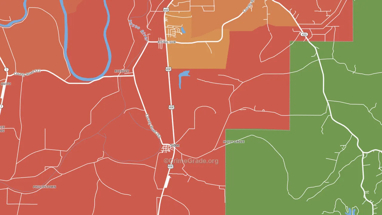 38954, MS Map of Vehicle Theft Rates