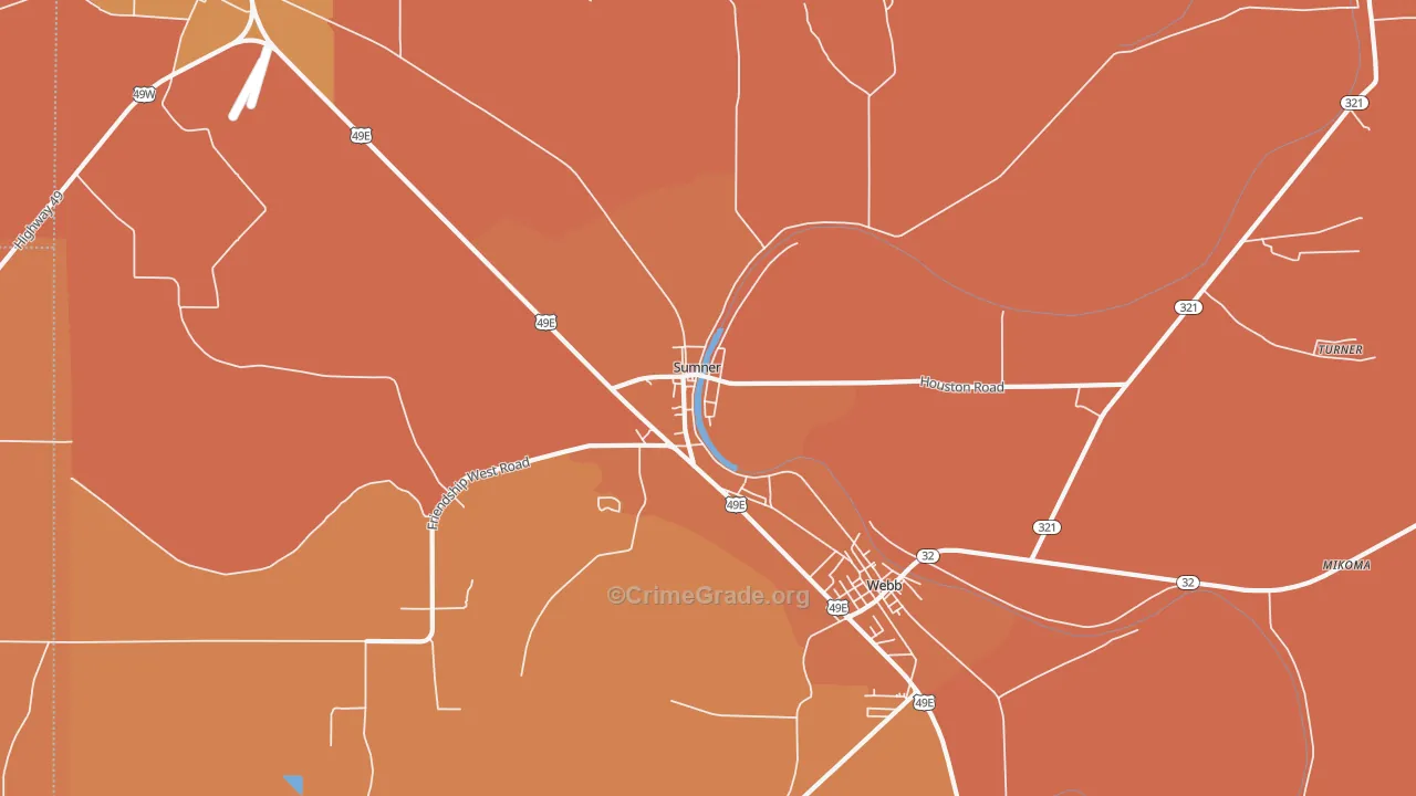 38957, MS Map of Vehicle Theft Rates