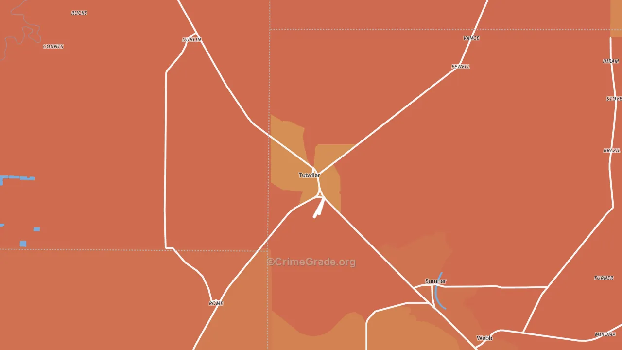 38963, MS Map of Vehicle Theft Rates