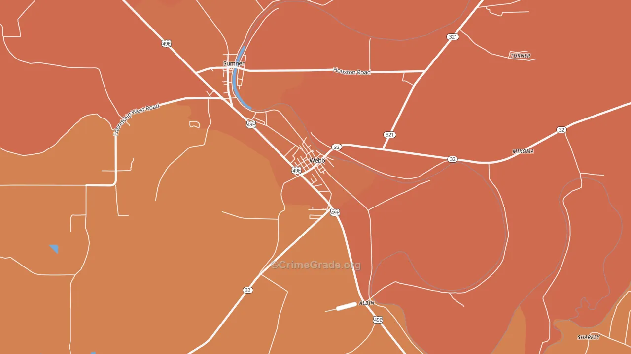 38966, MS Map of Vehicle Theft Rates
