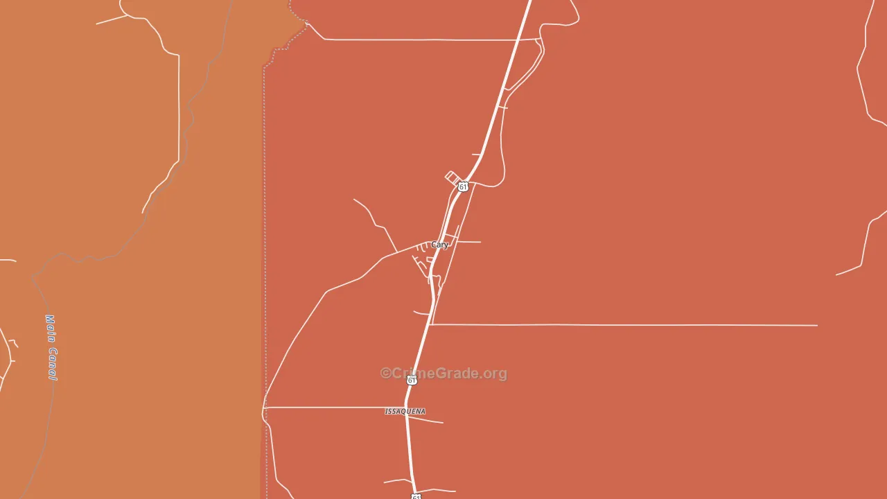 39054, MS Map of Vehicle Theft Rates