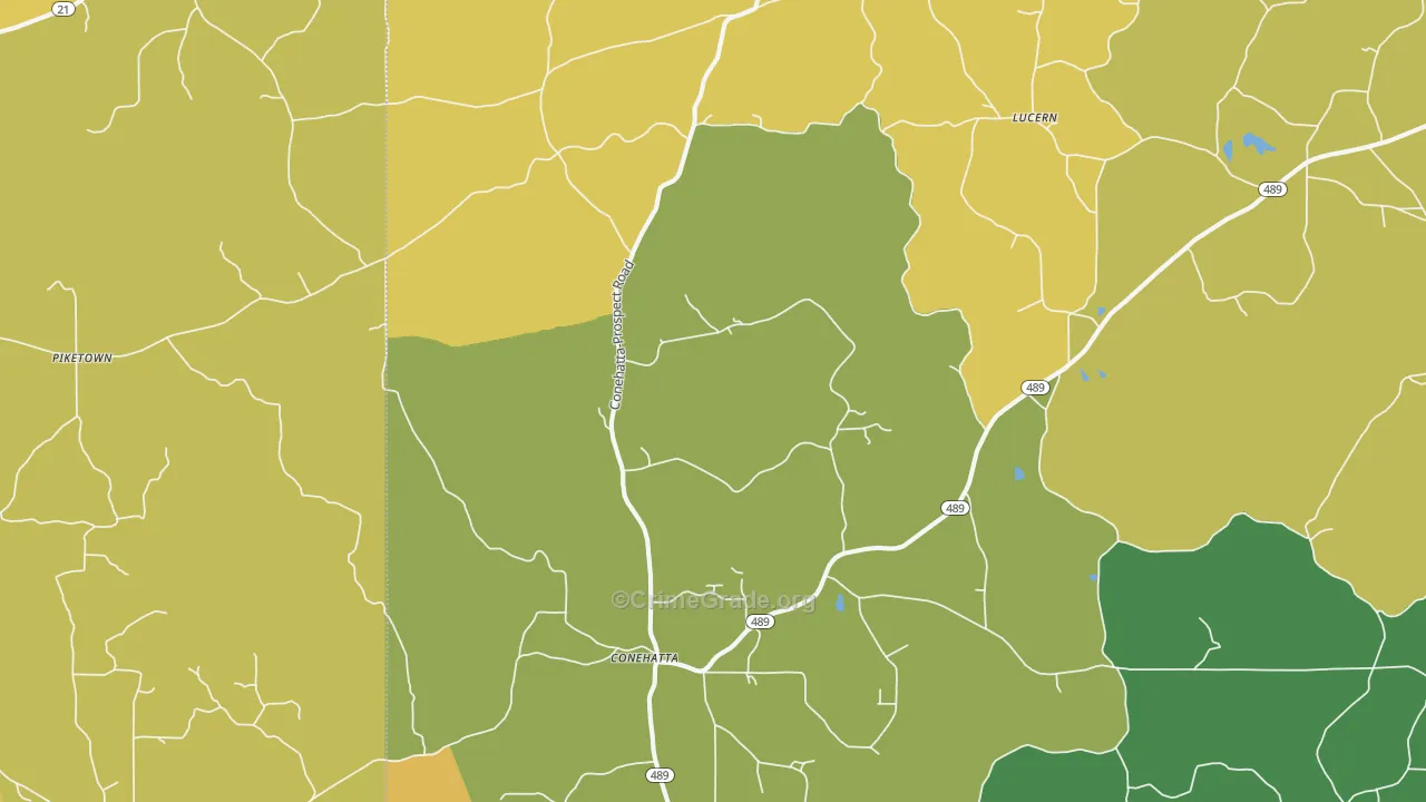 39057, MS Map of Vehicle Theft Rates