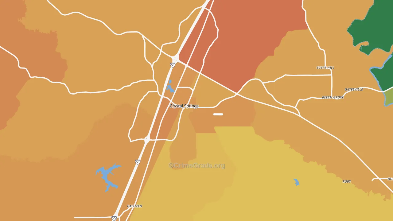 39059, MS Map of Vehicle Theft Rates