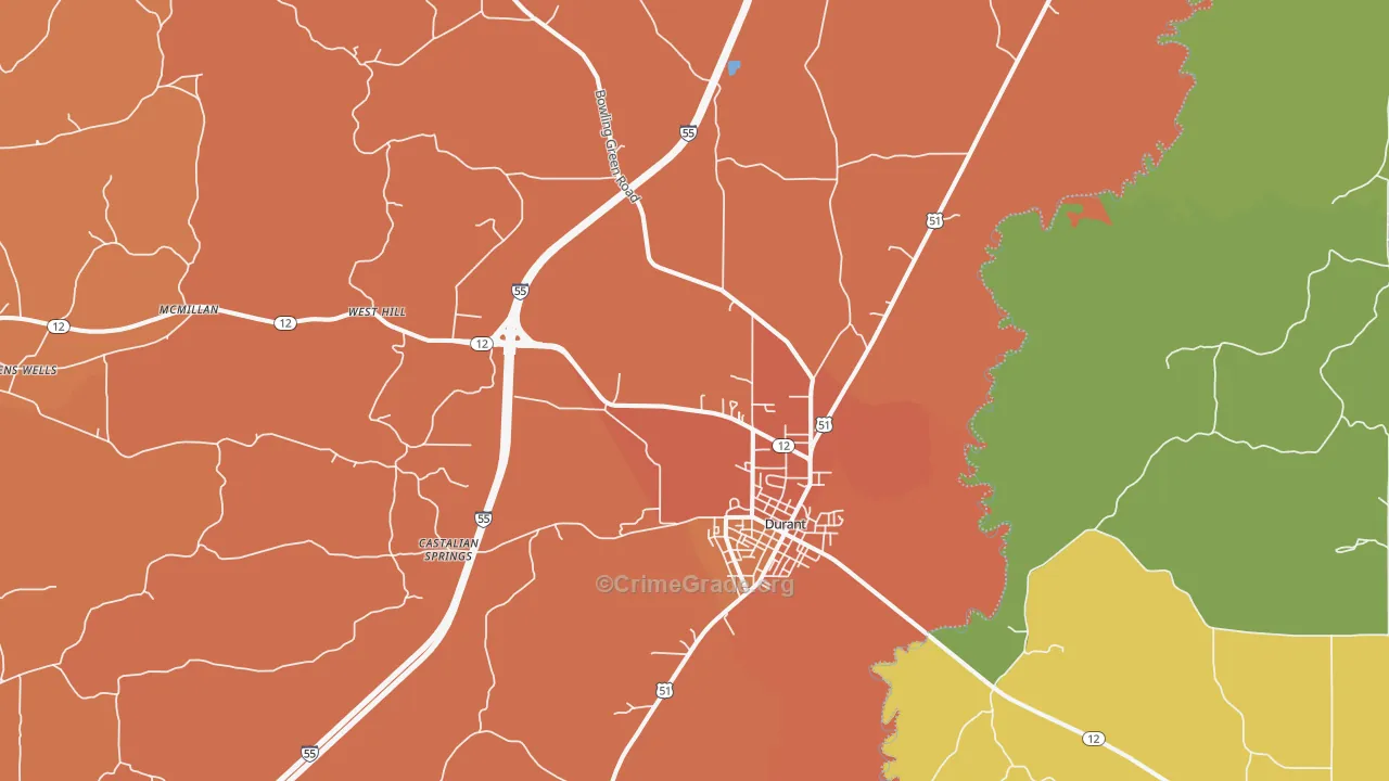 39063, MS Map of Vehicle Theft Rates