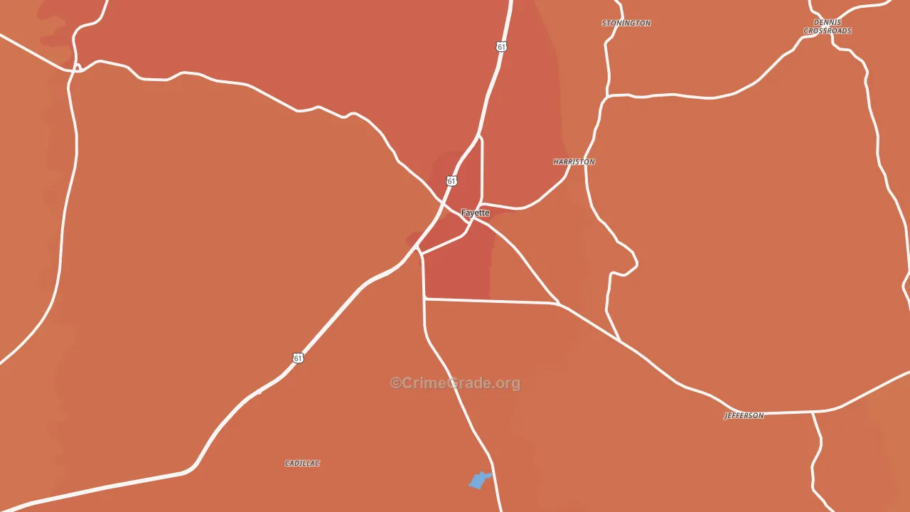39069, MS Map of Vehicle Theft Rates