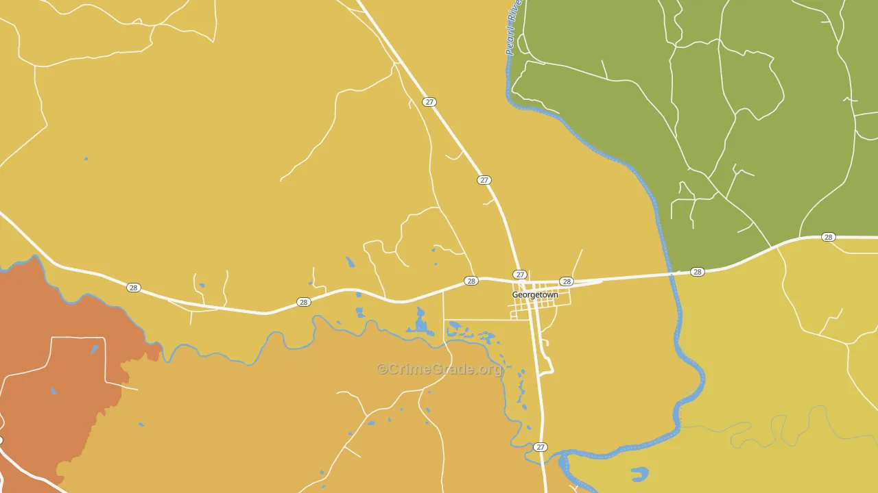 39078, MS Map of Vehicle Theft Rates