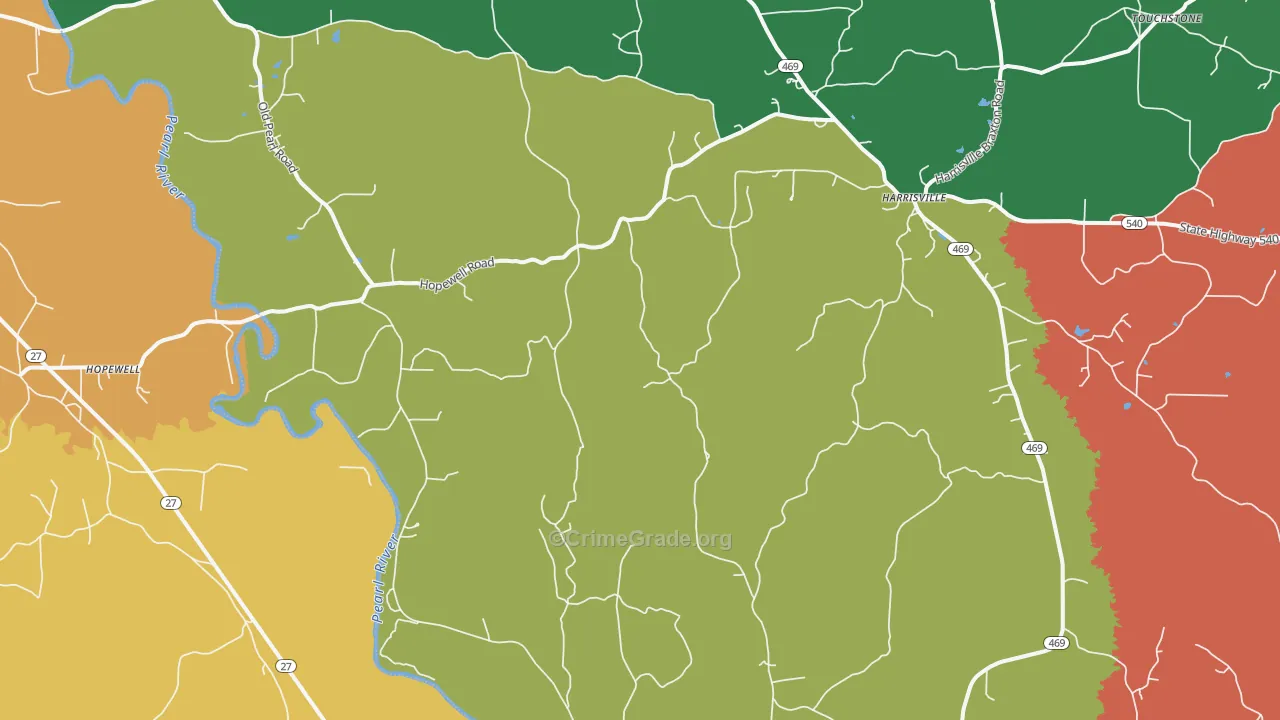 39082, MS Map of Vehicle Theft Rates