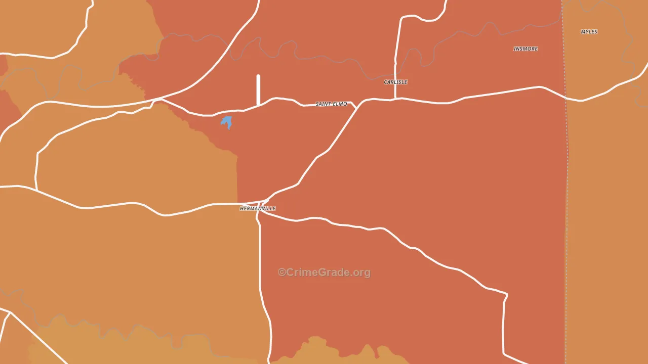 39086, MS Map of Vehicle Theft Rates