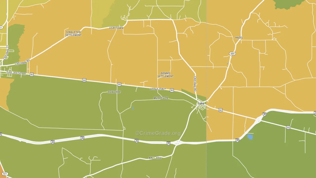 39092, MS Map of Vehicle Theft Rates