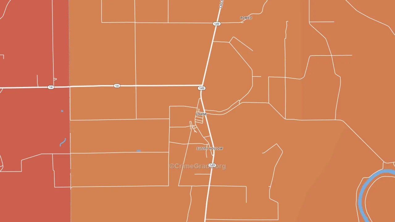 39097, MS Map of Vehicle Theft Rates