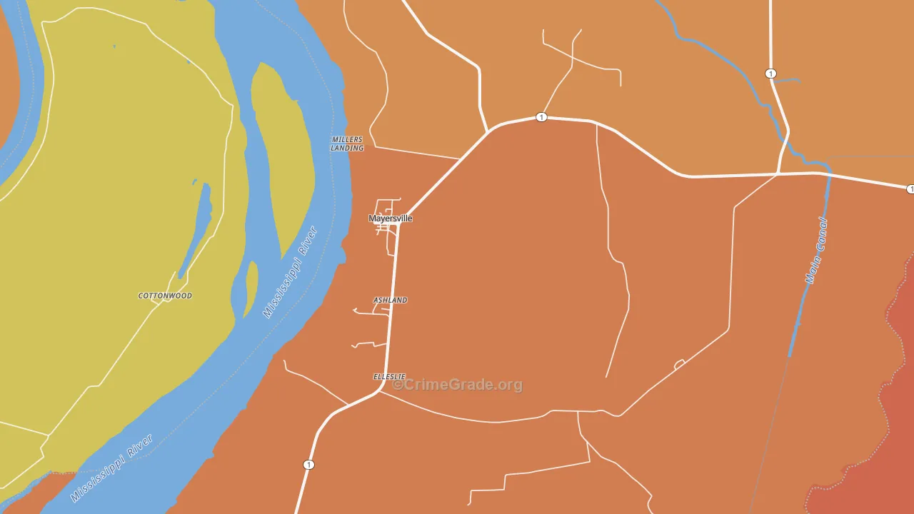 39113, MS Map of Vehicle Theft Rates