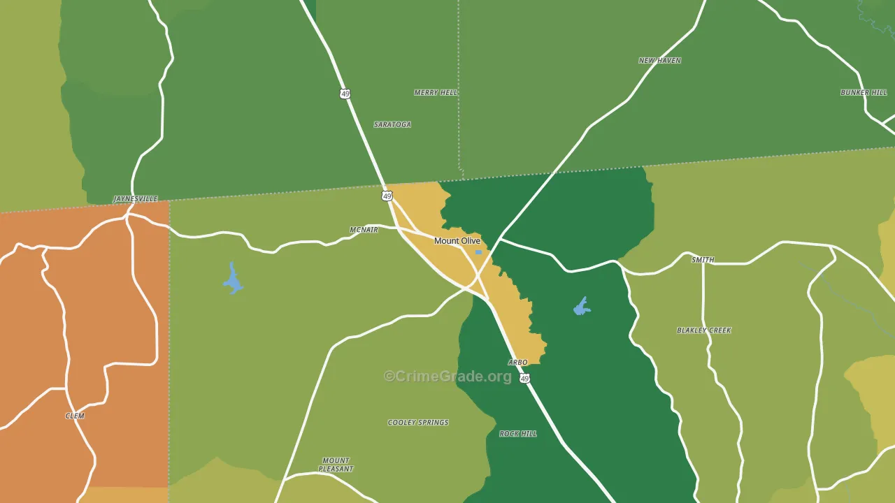 39119, MS Map of Vehicle Theft Rates