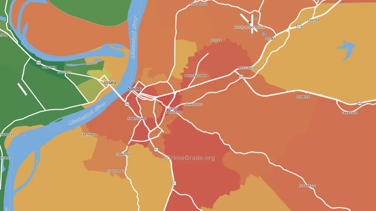 39120, MS Map of Vehicle Theft Rates