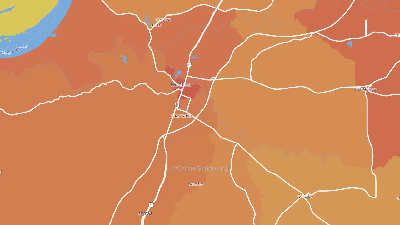 39150, MS Map of Vehicle Theft Rates