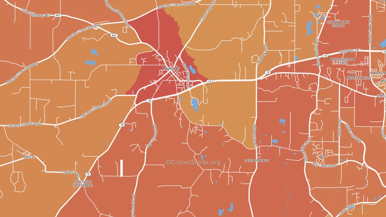 39154, MS Map of Vehicle Theft Rates