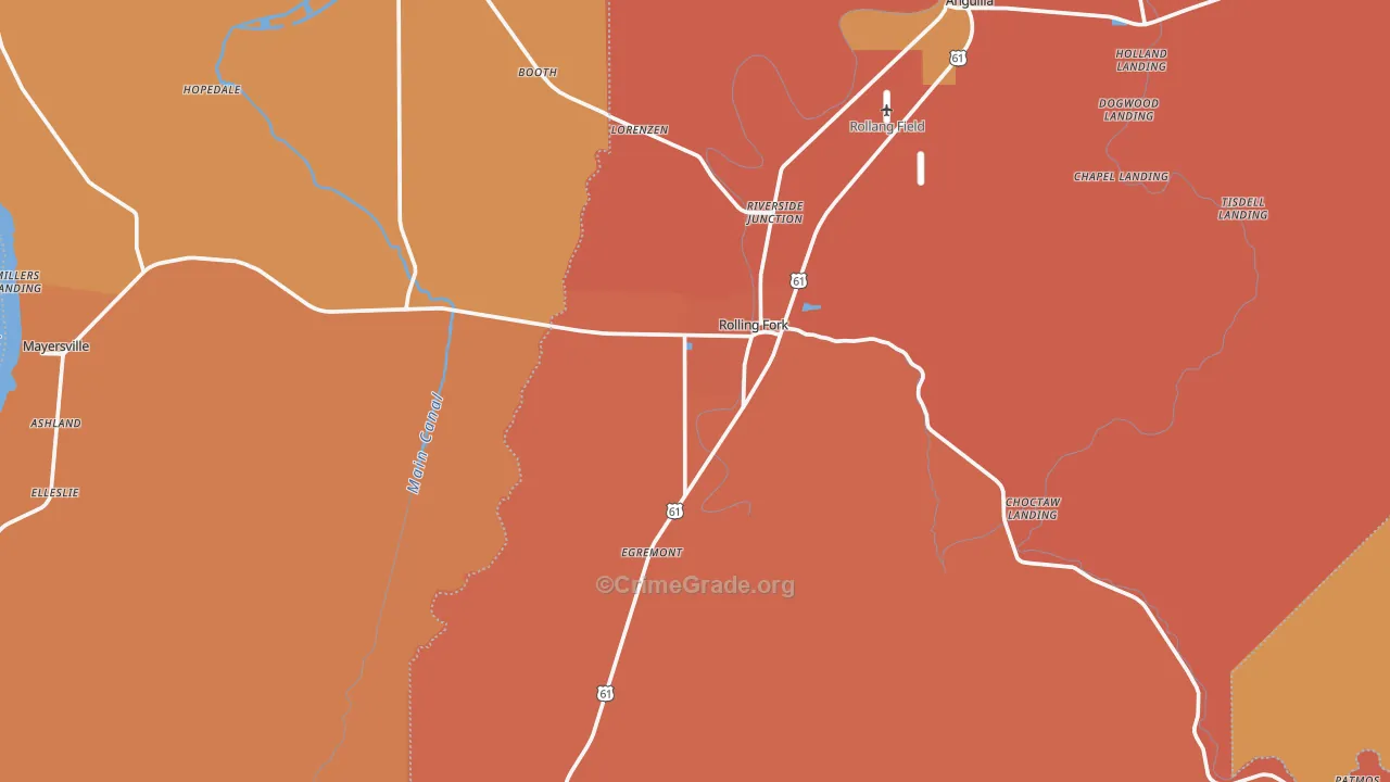 39159, MS Map of Vehicle Theft Rates