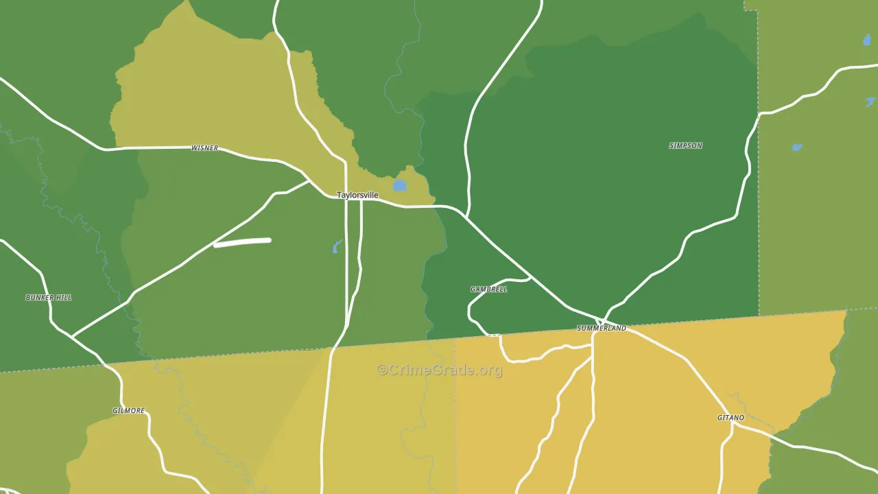 39168, MS Map of Vehicle Theft Rates