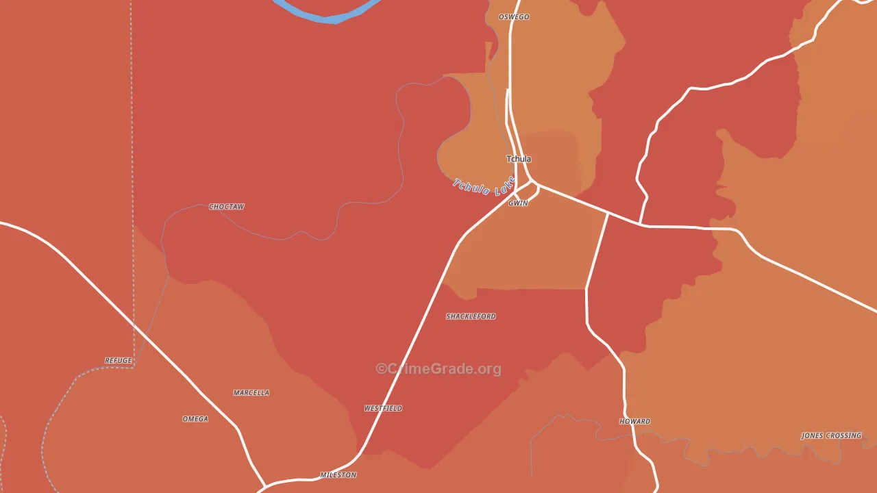 39169, MS Map of Vehicle Theft Rates