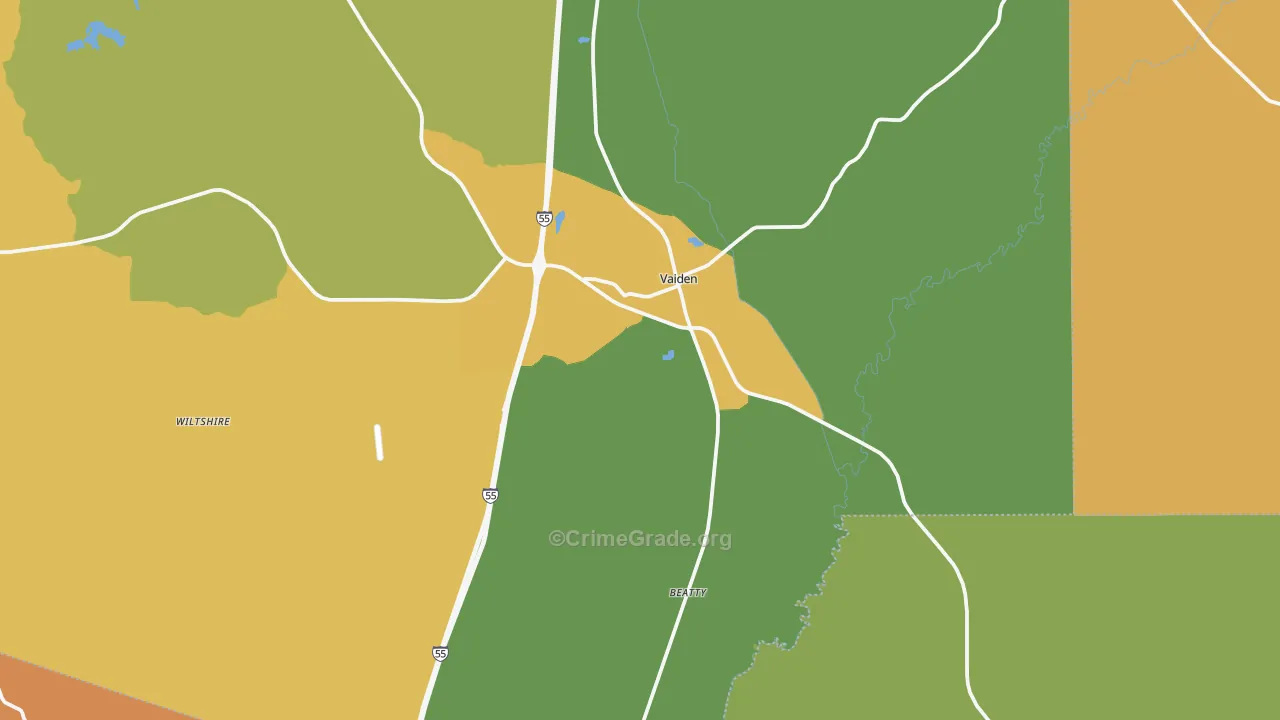 39176, MS Map of Vehicle Theft Rates