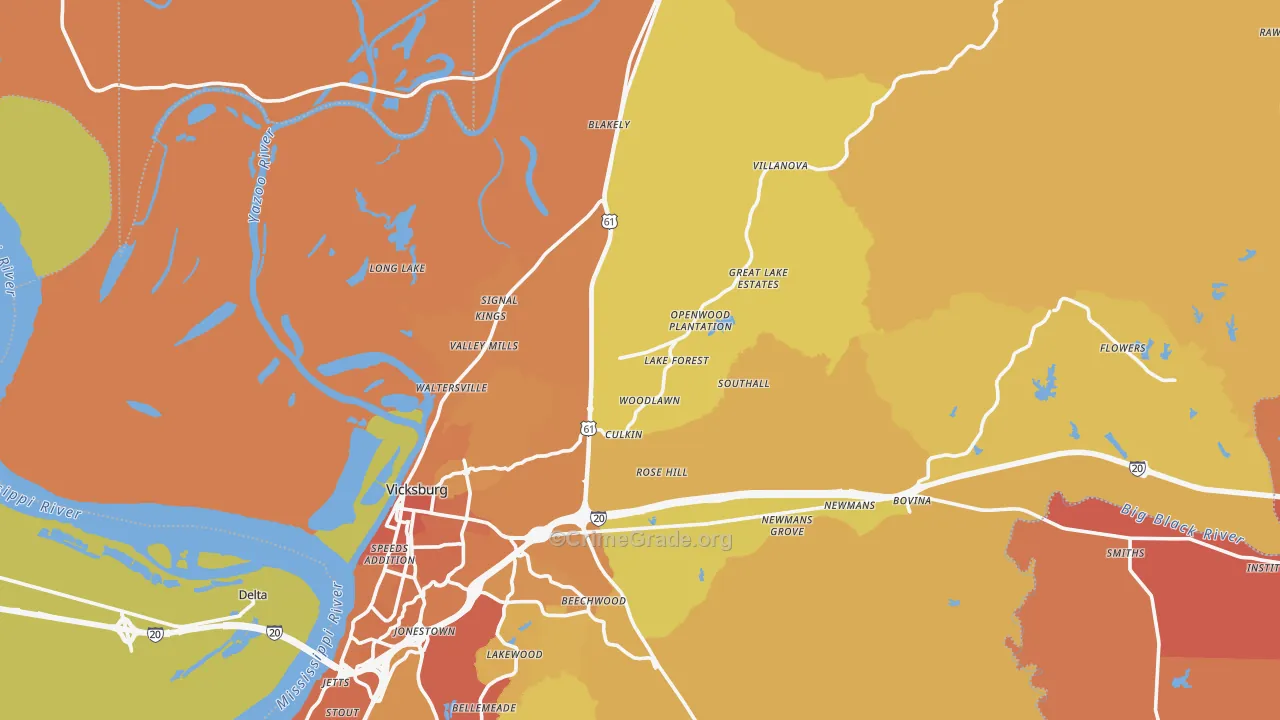 39183, MS Map of Vehicle Theft Rates