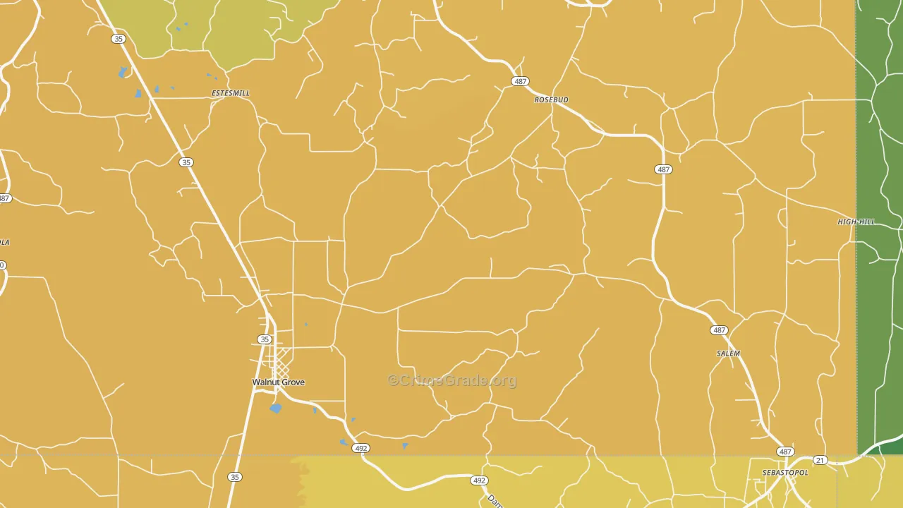 39189, MS Map of Vehicle Theft Rates
