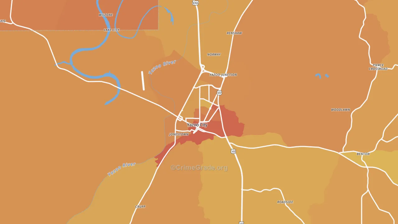 39194, MS Map of Vehicle Theft Rates