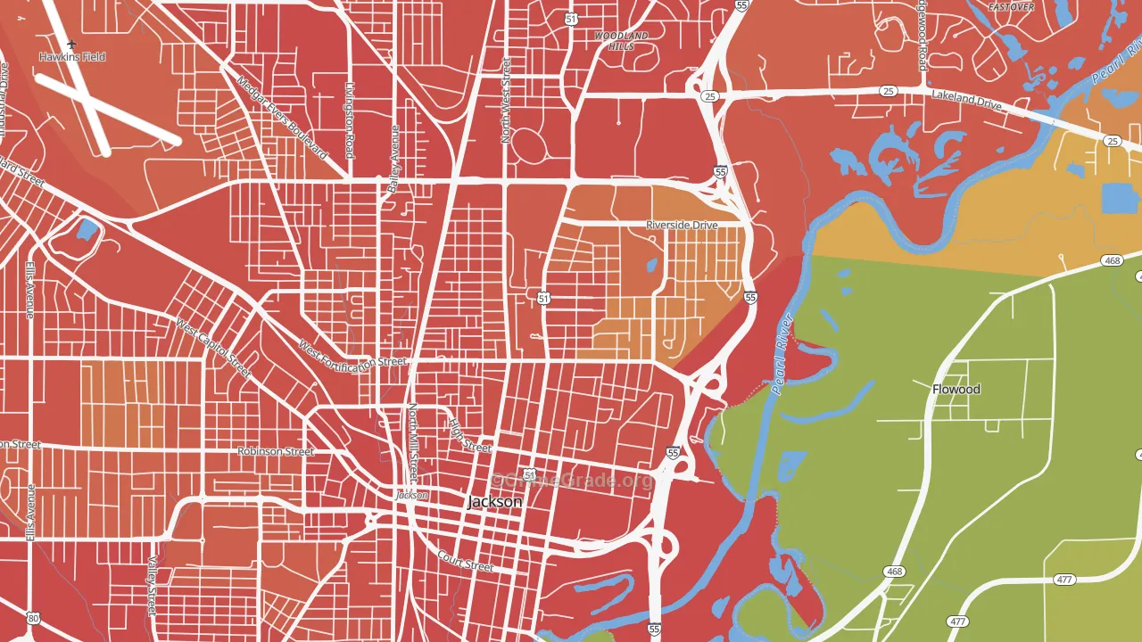 39202, MS Map of Vehicle Theft Rates