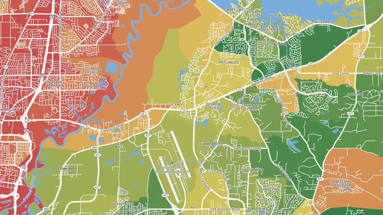 39232, MS Map of Vehicle Theft Rates