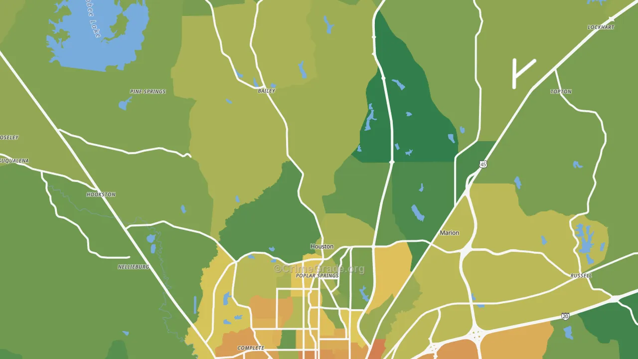 39305, MS Map of Vehicle Theft Rates