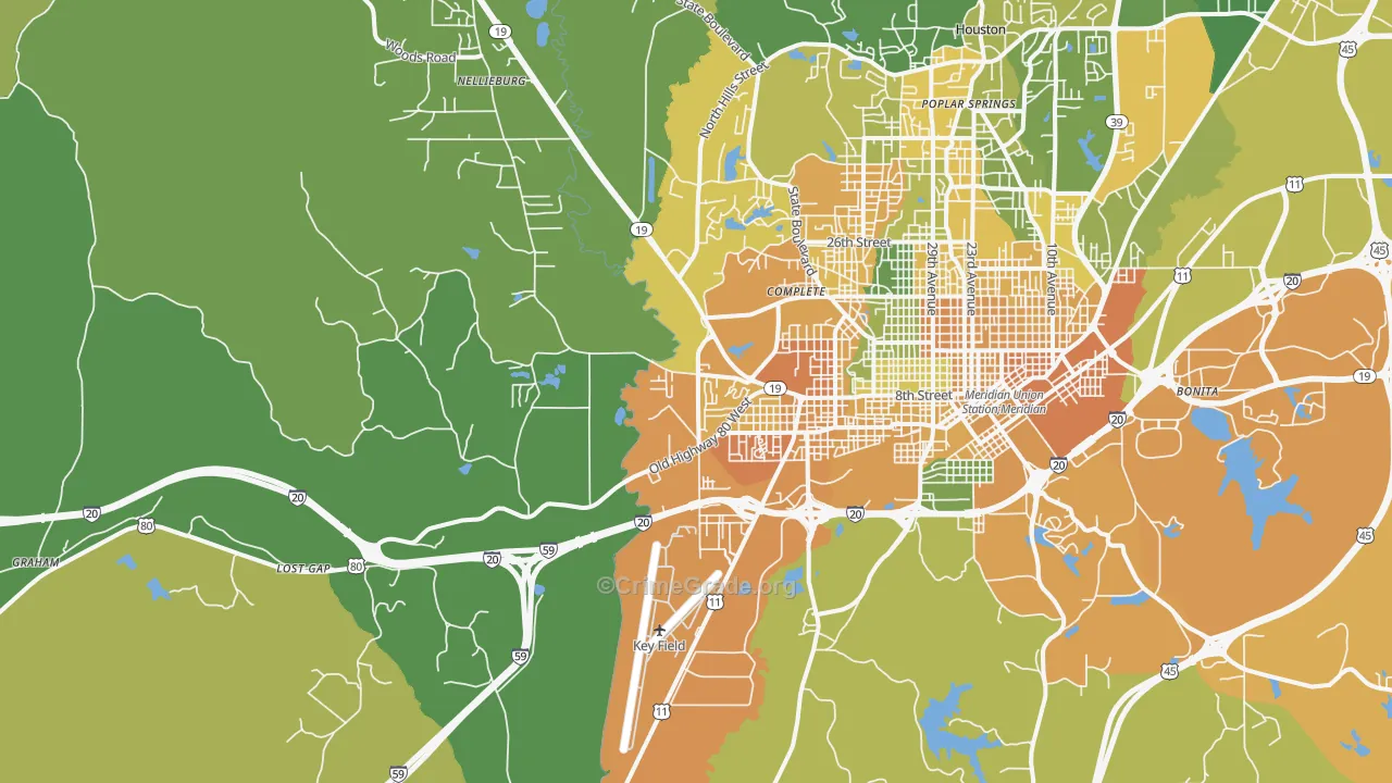 39307, MS Map of Vehicle Theft Rates