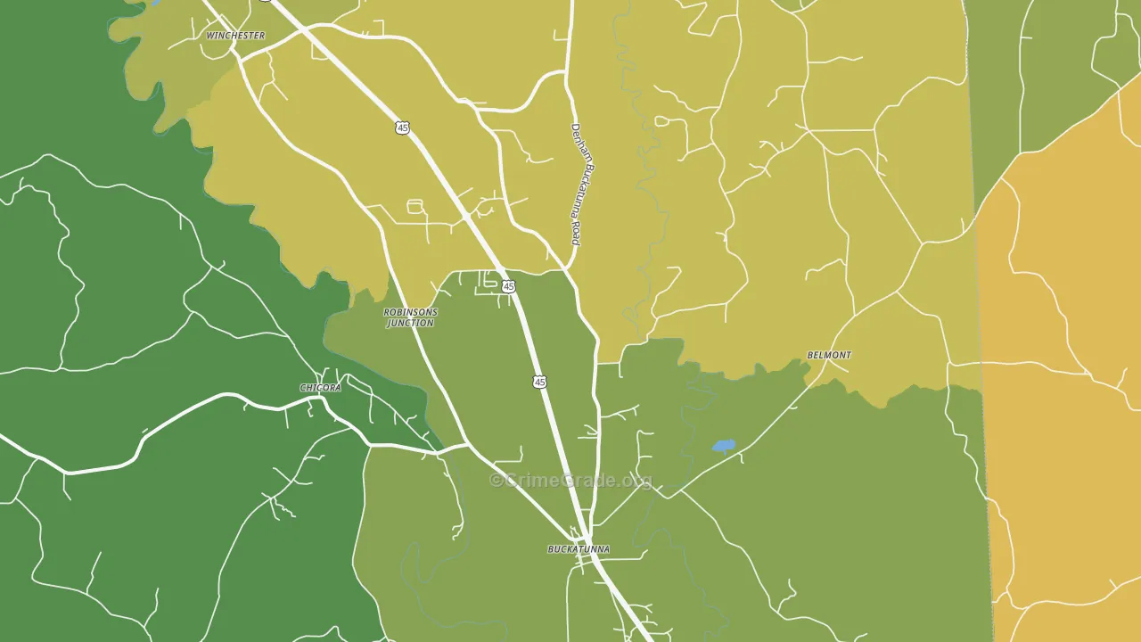 39322, MS Map of Vehicle Theft Rates
