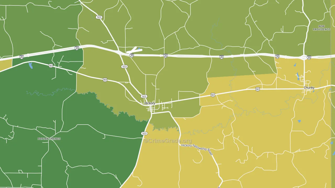 39332, MS Map of Vehicle Theft Rates