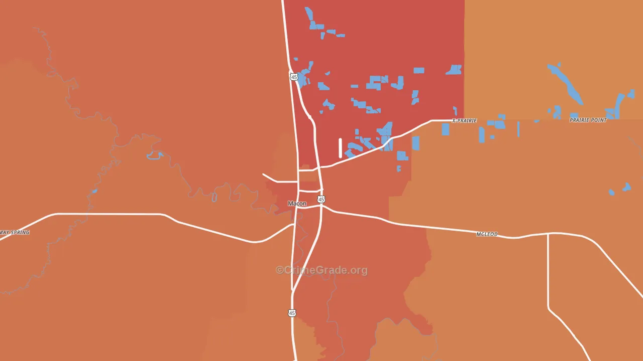 39341, MS Map of Vehicle Theft Rates