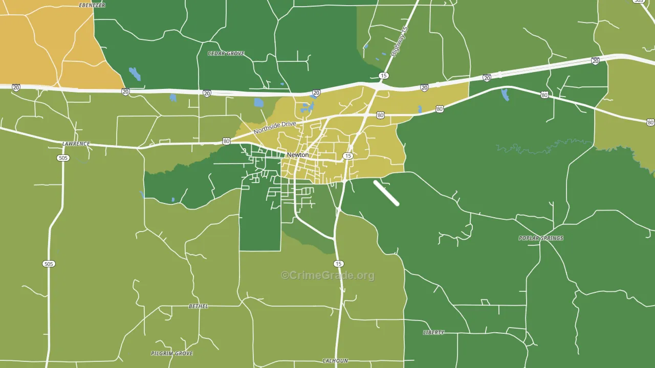 39345, MS Map of Vehicle Theft Rates