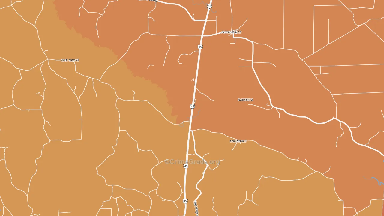 39352, MS Map of Vehicle Theft Rates