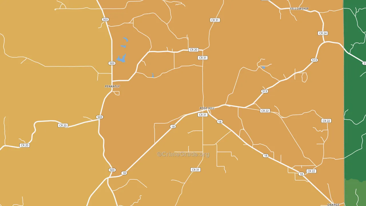 39356, MS Map of Vehicle Theft Rates