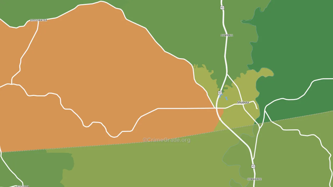 39360, MS Map of Vehicle Theft Rates