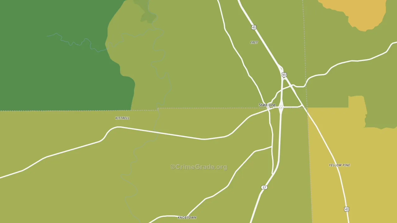 39362, MS Map of Vehicle Theft Rates