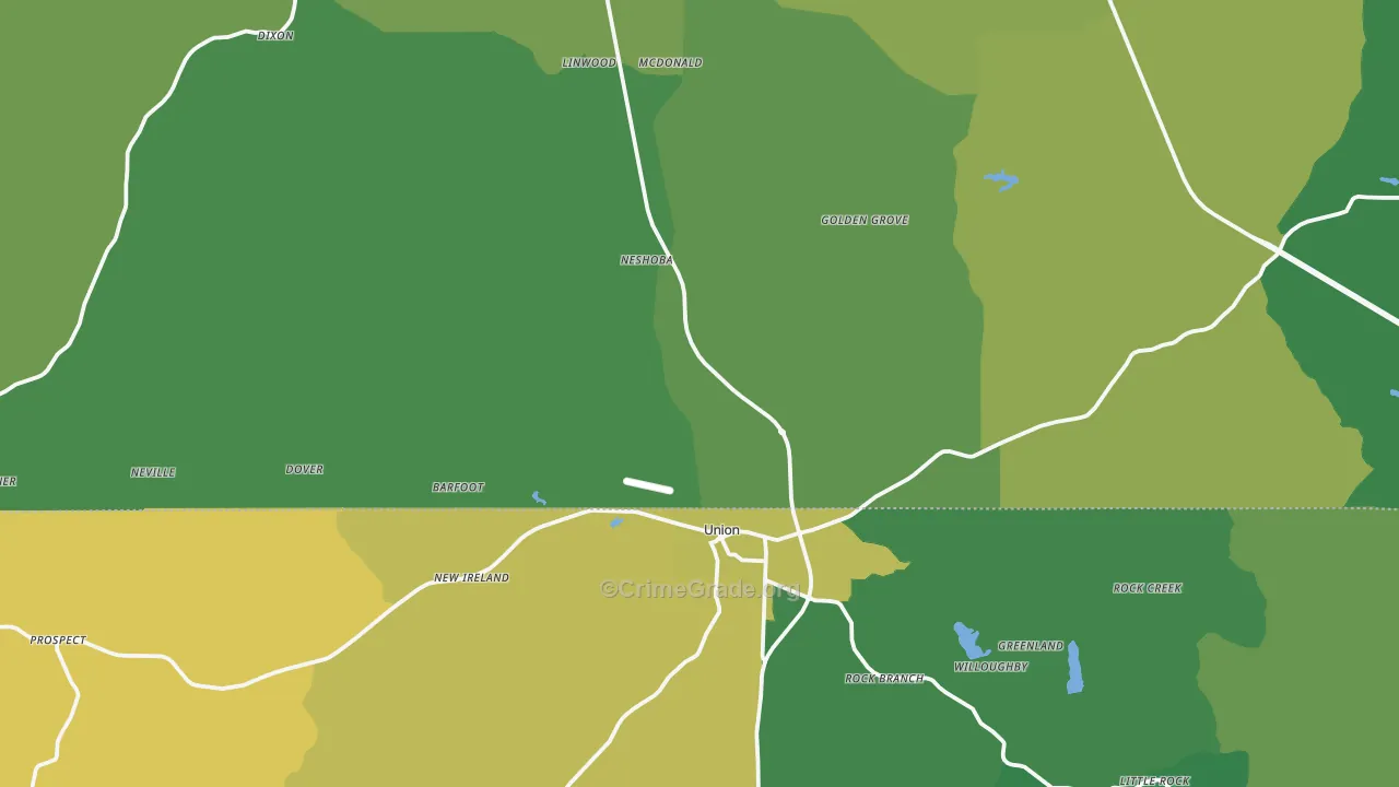 39365, MS Map of Vehicle Theft Rates