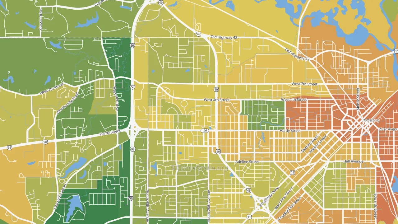 39406, MS Map of Vehicle Theft Rates